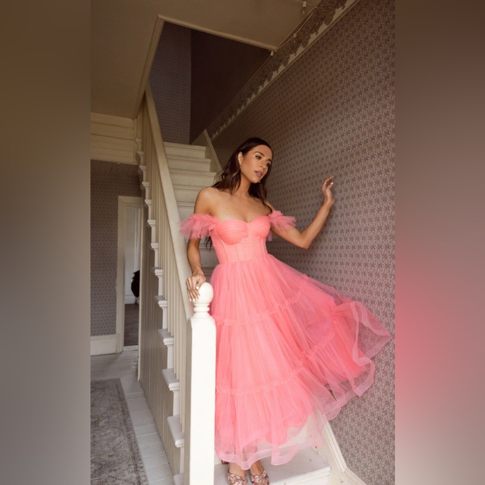 Ava Gowns Mia Dress in Coral Pink (Tulle Dress)
